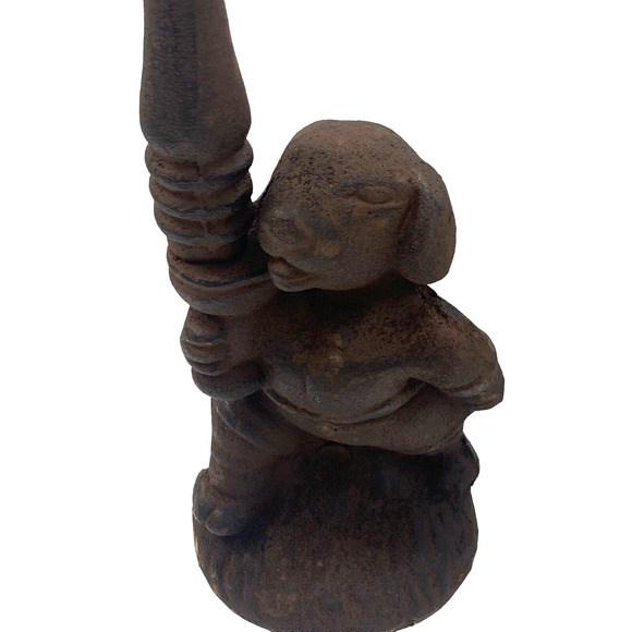 Vintage Cast Metal Iron Dogs Candlestick Candle Holder Set of 2 Dog Decor 12" - Picture 2 of 11